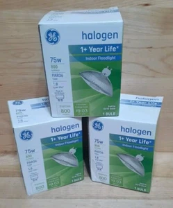 1 CT: G.E.75 Watt PAR36 GU10 BASE Indoor FloodLIGHT NOT LED Bulbs 800 lumen SAVE - Picture 1 of 8