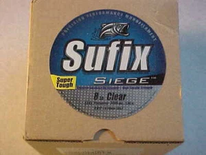 NEW Sufix Siege 8 lb CLEAR Monofilament Fishing Line 3000 YD Spool - Picture 1 of 4