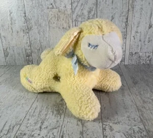Yellow Eden Lamb Wind Up Musical & Animated Plush Blue Bow White Face EUC - Picture 1 of 9
