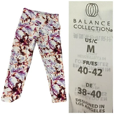 Leggings Colección Balance Mujer Medianos Atletismo Yoga Floral Púrpura Marrón Foto 1 de 4