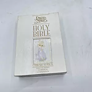 Precious Moments Holy Bible (2001) Catholic Edition White HC Gold Page Edges - Picture 1 of 10
