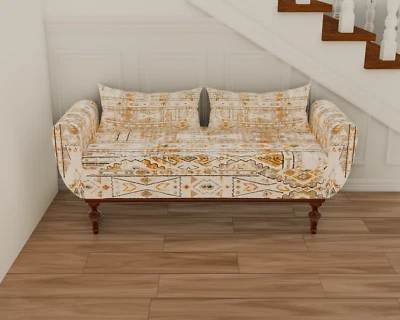 Dressing Table Ottoman Bench Print Rug Upholstered Storage and Armed Seater - Image 1 of 4