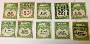LOT OF 10. USED  WINE TAX STAMPS FROM 1941 - Picture 1 of 5