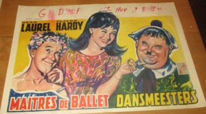 Laurel & Hardy in The Dancing Masters 1943 BELGIAN POSTER 14x19 Great new art - Picture 1 of 4