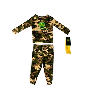 New 2 piece John Deere PaJama set Camo Long Sleeve Top Pants Boys infant baby Si - Picture 1 of 4