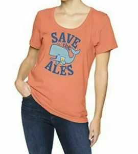 Life is Good M Mujer Naranja SAVE THE ALES Crusher Scoop Camiseta Ballena Cerveza Nueva con Etiquetas - Imagen 1 de 5