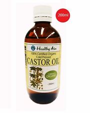 CERTIFIED ORGANIC CASTOR OIL - PREMIUM COLD PRESSED - ALL SIZES +