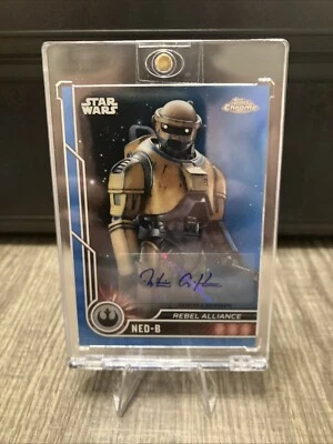 2023 TOPPS CHROME STAR WARS NED-B BLUE REFRACTOR AUTO /150 NS6 - Image 1 of 4