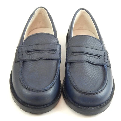 Mocassim de Couro Azul Marinho DE OSU -FARO -Espanha -Meninos -Sapatos - Europeu 25 -Tamanho 8 - Imagem 1 de 4