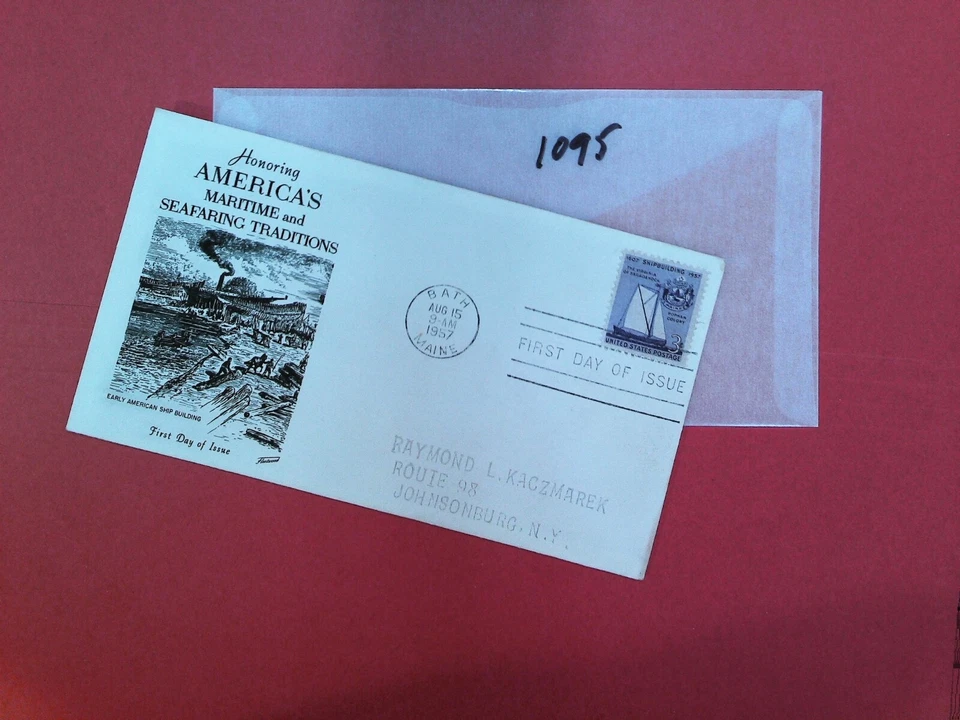 U. S. FDC - 1095 - Ship building   - Fleetwood  cachet - Comb. shipping! - Image 1 of 1