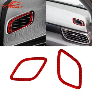 Red Carbon Fiber Demist Vent Outlet Cover Trim For Hyundai Veloster JS 2019-2022 - Imagen 1 de 14