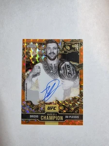 2025 TOPPS CHROME UFC DRICUS DU PLESSIS MARK OF CHAMPION AUTO ORANGE GEO 25/25 - Picture 1 of 2