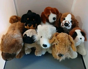 Lot Of 8 Webkinz Purebred Dog Plush Rottweiler Samoyed Airedale Pug Spaniel Chow - Picture 1 of 20