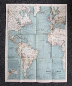 NATIONAL GEOGRAPHIC MAP ATLANTIC OCEAN 1939 - Bild 1 von 2
