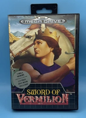 RARE Sega Mega Drive game Sword Of Vermilion PAL With Box and Manual - Image 1 of 4
