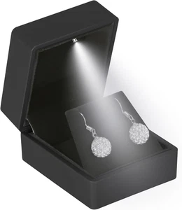 Confezione Regalo Gioielli Orecchini Borchia LED per Proposta, Matrimonio, Fidanzamento Compleanno - Foto 1 di 12