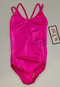 Body BalTogs Leotardo Leo Tirantes Espalda Brillante Rosa Caliente Nuevo con Etiquetas Mujeres Ajuste M - Imagen 1 de 7