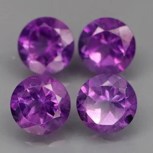 Round 7 mm.Real 100%Natural Amethyst Bolivia None Treatment 4Pcs/5.11Ct. - Picture 1 of 6