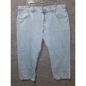 Pantalones de mezclilla Levis 501 lavado claro para hombre W44 L28 botón mosca calce relajado - Imagen 1 de 7