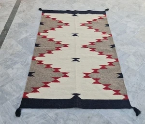 Antique Two Grey Hill Rug 3×5 Native American Indian Art Ganado Navajo Wool Rug - Picture 1 of 7
