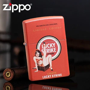 Orange Matte Lucky Strike Pinned Girl Limited Edition Zippo Lighter - Bild 1 von 2