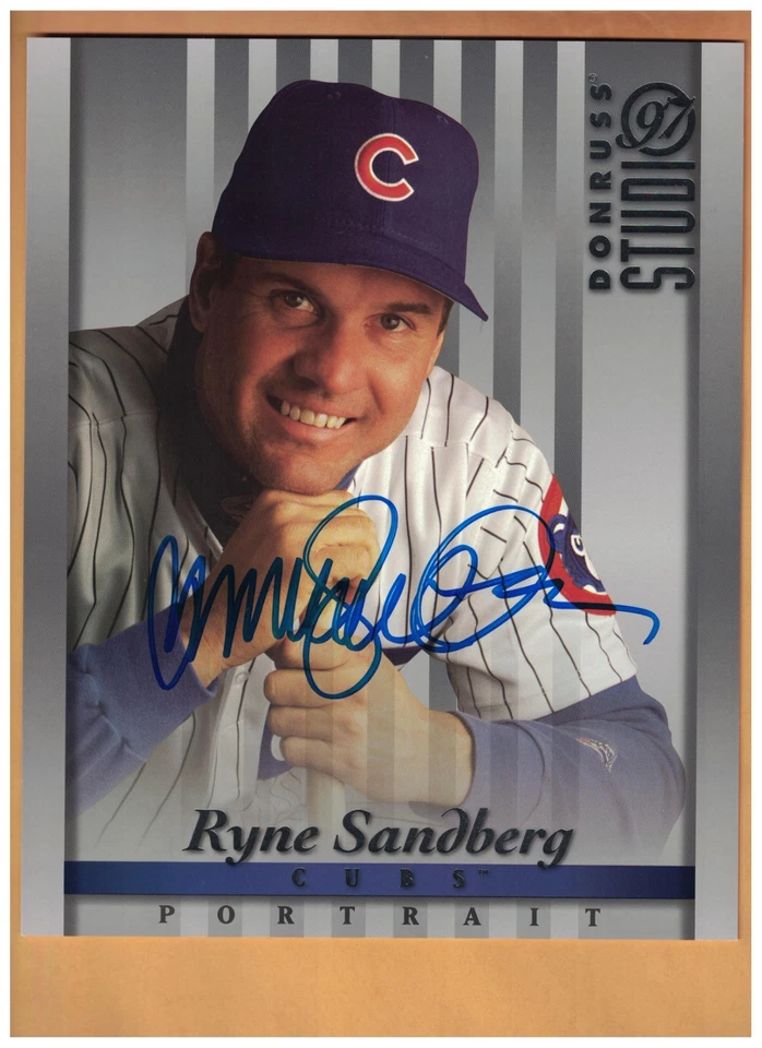 Ryne Sandberg AUTOGRAPHED CHICAGO CUBS 8x10 1997 DONRUSS STUDIO CARD SIGNED - Изображение 1 из 1