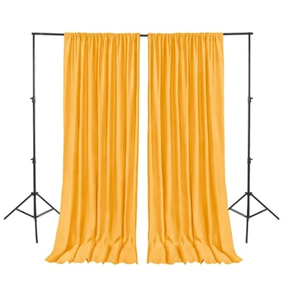 Orange Yellow Backdrop Curtains 2 Panels 5x7ft Polyester Photography Drapes - Image 1 of 4