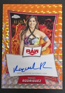 2025 Topps Chrome WWE Wrestling RBA-RAQ RAQUEL RODRIGUEZ Red Brand Autograph /25 - Bild 1 von 2