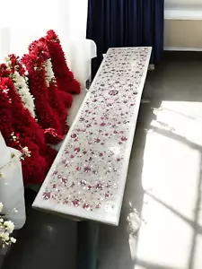 48"x18" White Marble Countertop With Luxury Carnelian Floral Fine Inlay Home Dec - Picture 1 of 6