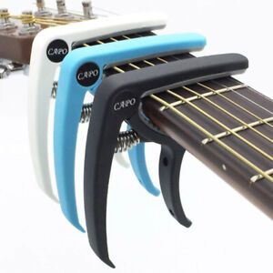Guitar Capo -Trigger Capo for Guitar. Black Blue White. Acoustic, Electric, Bass