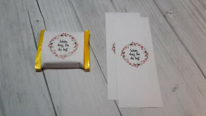 50 x Banderole Schokolade Blume 2 - Gastgeschenk Give Away Taufe Hochzeit