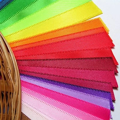 LINCOLN CRAFTS Solid Satin Ribbon By The Metre - 100% Polyester, Width 3mm-25mm, Length 1-3m