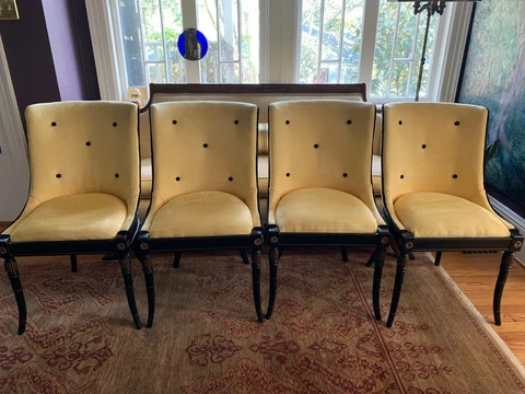 Vintage Maison Jansen Laquered Chairs (4) Cover