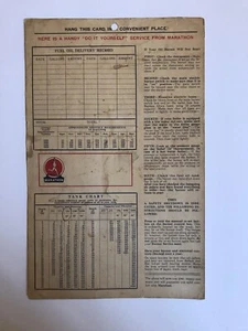 Marathon Gas Company Fuel Oil Delivery Record Card Marafuel Home Delivery - Picture 1 of 4