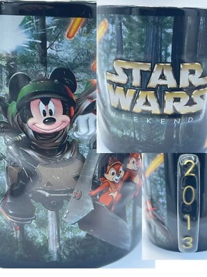 RARE!! Disney STAR WARS WEEKENDS 2013, 20 Oz. Mug, Mickey Chip And Dale - Image 1 of 4