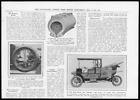 1911 Antique Print -  MOTOR CAR Stepney Road Grip Tyre Landaulette Wheel   (97)