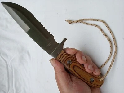 Cuchillo de hoja fija de 11", cuchillo táctico de hoja dentada de acero inoxidable de 6", cuchillo de caza Foto 1 de 4