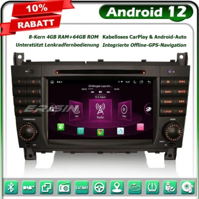 8-Kern Android 13 GPS Autoradio Navi Mercedes CLC/G/C Klasse W203 W463 DAB+BT5.0 - Bild 1 von 4
