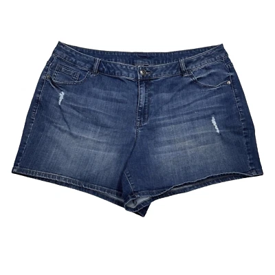 Shorts Venezia Plus 20 azul denim desgastado feminino medidas W40 costura interna 5 - Imagem 1 de 4