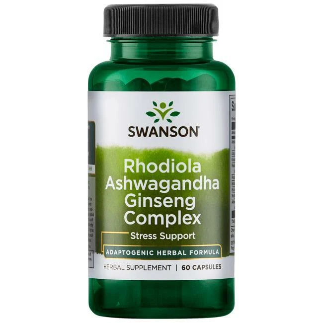 SWANSON HEALTH PRODUCTS Swanson Adaptogenic Herbal Complex with Rhodiola, Ahwagandha & Ginseng 60 Caps