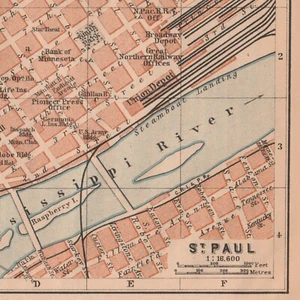 SAINT PAUL Original Map City Plan 1905 Minnesota St. Paul US - Picture 1 of 7