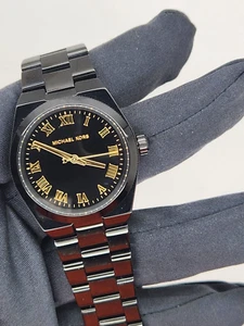 Michael Kors MK6100 Channing Black Dial Black Ion Plated Stainless Women's Watch - Picture 1 of 6