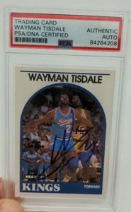 Wayman Tisdale Kings 1989 Hoops NBA Card Signed Auto PSA/DNA - Picture 1 of 2