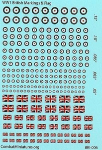 Calcomanías deslizantes de agua con marcas y banderas británicas 1/300-1/600 de la Primera Guerra Mundial - Imagen 1 de 2