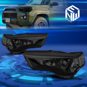 For 14-20 Toyota 4Runner Projector Smoked Headlights Clear Corner Signal Lamps