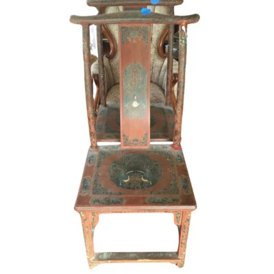 Antique Asian Style Wooden Chairs - Image 1 of 4