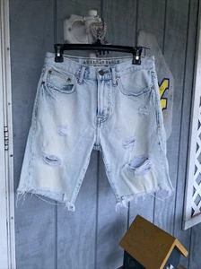 Worn 3 Times! American Eagle Straight Distressed Denim Jean Shorts Men's Size 28 - Picture 1 of 6