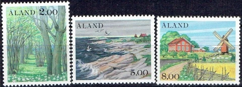 Aland 1985 Views, Wood, Coast, Windmill, MNH / UNM SG Cat £11.00 Cover