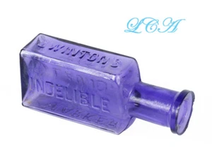 MINUSCULE VIOLET BLANCHISSERIE ANTIQUE TAILLE MARQUEUR INDÉLÉBILE unique bouteille ANCIENNE - Photo 1/3