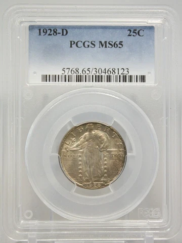 1928-D Standing Liberty Quarter 25C PCGS MS 65 #8123 Cover
